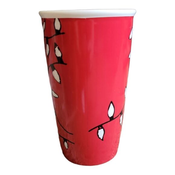 🤑 3 for $20 - Starbucks 2016 Christmas Ceramic Tumbler w/ light design 12 oz - Picture 2 of 4